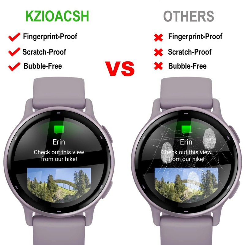 KZIOACSH Screen Protector for Garmin Vivoactive 5, 3 Pack Full Coverage 3D