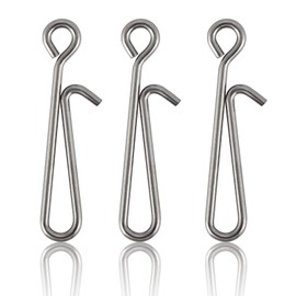 Dr.Fish 50 Pack Fast Fishing Snap Clips Stainless Steel Hanging Snap Quick Lock Hook Link Clips Rigging Link Clips Safety Decoy Swivels Snap Size 3, 40Lb