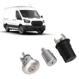 Bonnet Lock Cylinder Set Car Door Bonnet Ignition Lock Cylinder Key Set 2408222 Replacement for Transit MK8 2014 Onwards