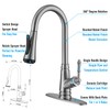 Single Handle High Arc Brushed Nickel Pull Out Kitchen Faucet,