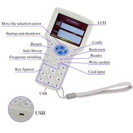 OBO HANDS English RFID NFC Copier Reader Writer Duplicator 10 Frequency Programmer with Color Screen +5pcs UID Tag+5Pcs UID Cards