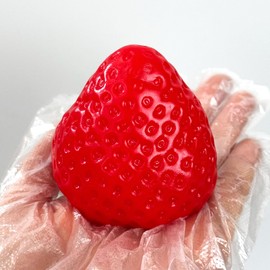 2PCS Big Strawberry Squishies for Adults Relaxation, Handmade Sticky Squishies Strawberry (Red*2PCS)