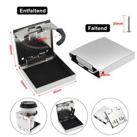 CT-CARID Metal Adjustable Folding Cup Drink Holder Stand Mount Universal for Marine Boat Car Truck (Pack-2 Folding Drink Holders)
