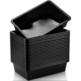 Sintuff 24 Packs Plastic Trays for Classroom, Stackable Thick Flat Paper Letter Tray Organizer Bin for Teacher Classroom File, Book Storage, Art Activity Supplies (Black)
