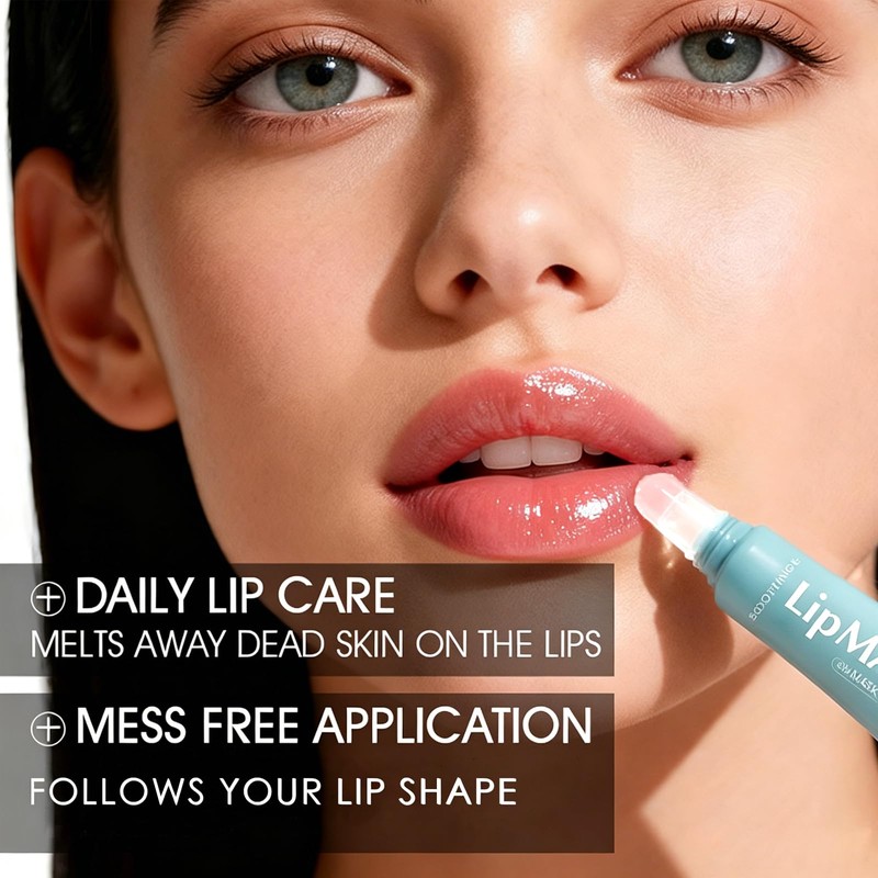 2Pcs Cooling Peel Off Lip Mask,Clear Lip Balm Gentle Exfoliator