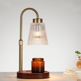 Antique Brass Candle Warmer Lamp WithTimer and Dimmer,Fragrance Electric Wax Melt Warmer with 2 Bulbs,Scented Jar Lamp,Mother's Day/Birthday/Christmas Gifts for Mom/Wife,Home Decor,Adjustable Height