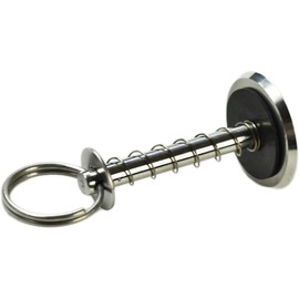 Marine City 304 Grade Stainless Steel Corrosion Resistant Hatch Cover Pull Handle with Spring Hidden Pin Button Diameter 1/4 Inches - Length 2 Inches for Boats – Yachts – Ships – Marines (Pack of 1)
