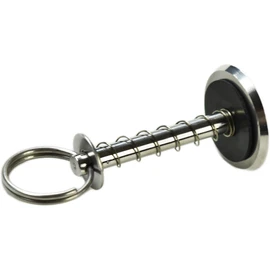 Marine City 304 Grade Stainless Steel Corrosion Resistant Hatch Cover Pull Handle with Spring Hidden Pin Button Diameter 1/4 Inches - Length 2 Inches for Boats – Yachts – Ships – Marines (Pack of 1)