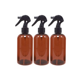 Boston Round Plastic Bottle with a Trigger Sprayer; 3 Pack (PET-BPA Free) 8oz Bottles for Essential Oils, Massage Oils & More - 2ml Pure Parfum Oil Sample Included. (Trigger Sprayer)