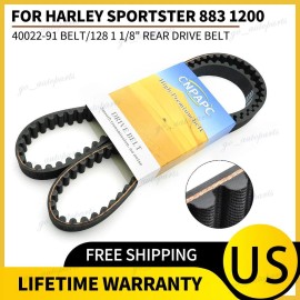 CNPAPC 40022-91 128T 1 1/8IN REAR DRIVE BELT FOR 91-03 HARLEY SPORTSTER 883 HUGGER 1200