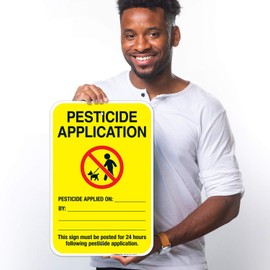 Pesticide Application Sign, 12x18 Inches, Rust Free .063 Aluminum, Fade Resistant, Made in USA