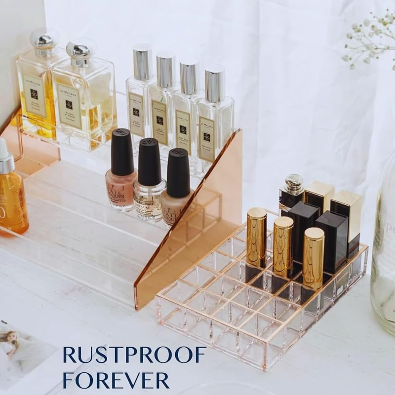 Moosy Life ML31 Pink Gold Acrylic Perfume Display Rack, 3