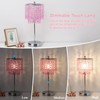 Boncoo Pink Crystal Lamps, Touch Control Crystal Table Lamp with