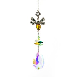 Yimofy Crystal Suncatchers for Windows Colorful Rhinestones Hanging Ornament Rainbow Maker Decoration for Home Garden Decor (Bee)