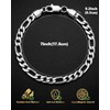 LuxGoth Stainless Steel 5 mm Figaro Link Chain Bracelet (7