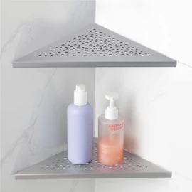 HIDROP 10" Brushed Nickel Corner Shower Shelf, No Drill 304 Stainless Steel Recessed Shower Shelves Grout in Corner Tile Bathroom Shelves for Tiled Wall,2 Pack