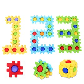 *Flex Kids Bubble 48 block fidget toy and puzzle game to releive anxiety in children with Autism. Toddler puzzles and bubble pop is an educational toy. Children toy shape construction with bubble pop.