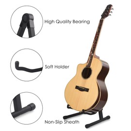 WOTLLA® Guitar Stand, Guitar Stands Floor with Sponges A Frame Folding Guitar Stand for Guitars Bass Cello Mandolin Banjo, Gifts for Guitar Players