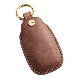 Hontumax Premium Matte-Finish Leather 5-Button Key Fob Cover Case for Hyundai Elantra Palisade Kona Santa Fe Tucson Venue Veloster (Brown)