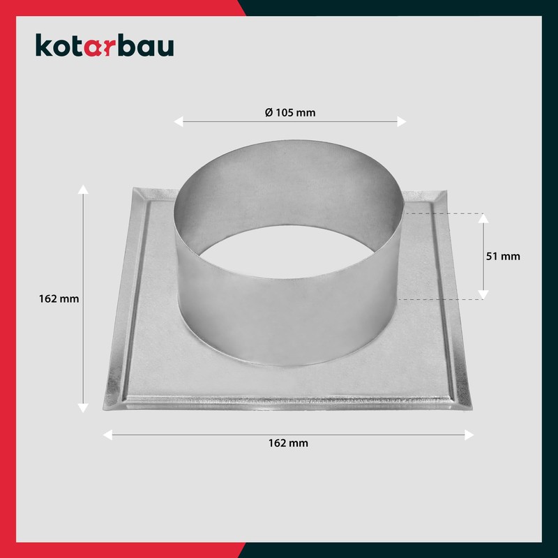 KOTARBAU® Stove Pipe Rosette Diameter 110 mm Galvanised Chimney Rose