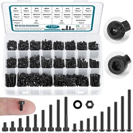 SATANTECH 1590Pcs M3 Screw Kit, Hex Button and Socket Head Bolts and Nuts Washers Set, 12.9 Grade Alloy Steel M3 Screw Assortment Kit for 3D Printing