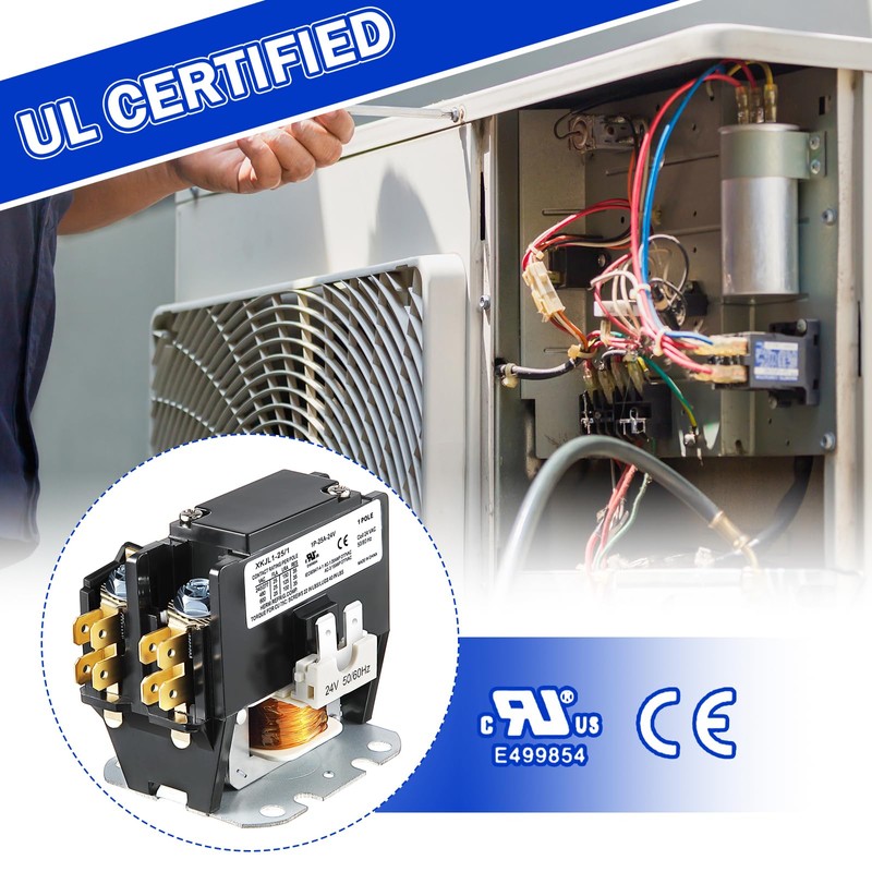 Dreyoo 1 Pack Carrier HVAC Motor Contactor, 24V 25 Amp