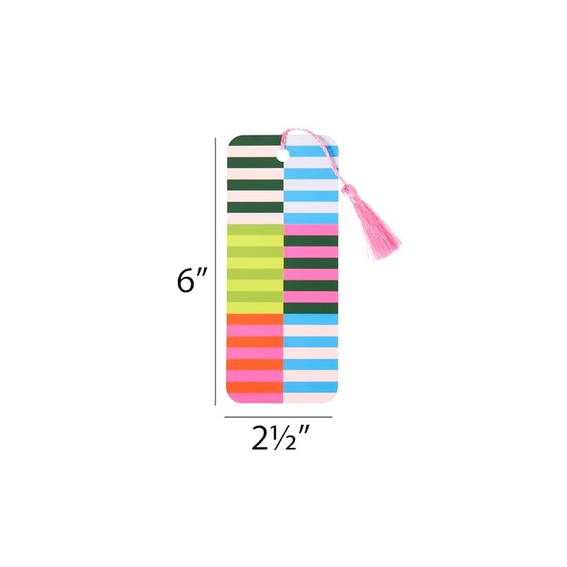 C.R. Gibson CBMP-25648 Bold Stripe Bookmark with Tassel, 2.5" W