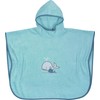 Wörner Organic Children's Poncho "Walfamilie" with Hood Walk-Towelling Light Blue Size 75 x 60 cm
