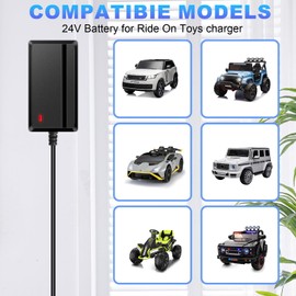 24V Charger for Kids Ride On Car Toys 24 Volt Battery Charger for Best Choice Products Wrangler SUV Kid Trax Dynacraft ATV Quad Bumper Car Kids Electric Ride On Toys Accessories