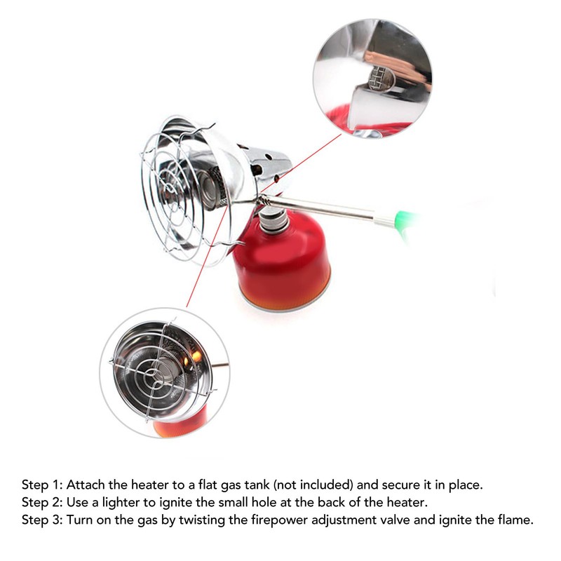 Portable Gas Heater Rapid Warming Adjustable Firepower Mini Gas Tank
