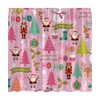 LAEDCIITI Cartoon Pink Christmas Shower Curtain Santa Claus Snowman Penguin