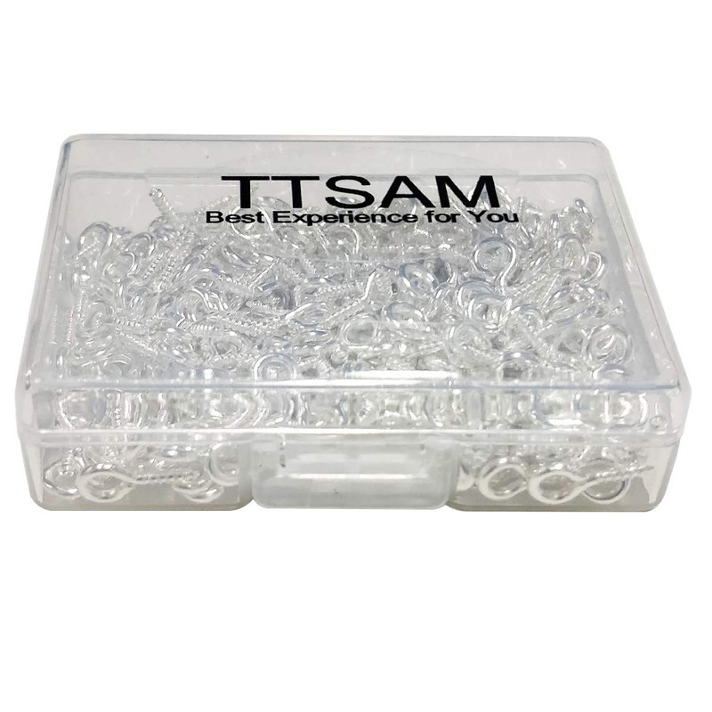 300PCS Mini Screw Eye Pin Pegs, 10 x 5mm Hooks,