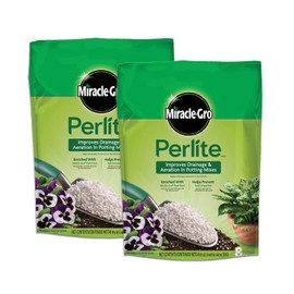Miracle-Gro Perlite, Helps Improve Drainage and Aeration in Potting Mixes, Enriched with Plant Food, (2-Pack)