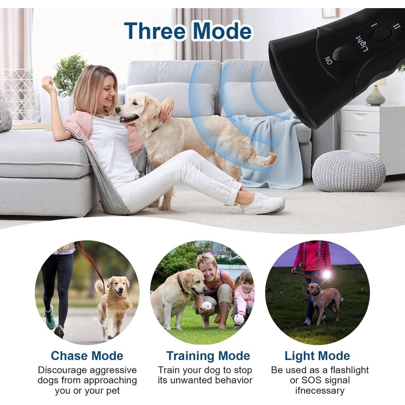 Ultrasonic Anti Barking Device for Dogs, Handheld Bark Stopper, Gentle