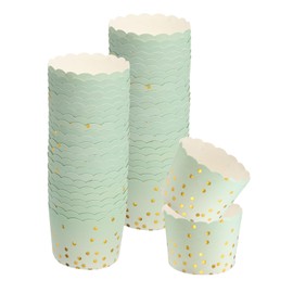 sourcing map 50pcs Cupcake Wrappers for Wedding, Paper Baking Cups, and Muffins Liners for Birthday Wedding Party Supplies Green