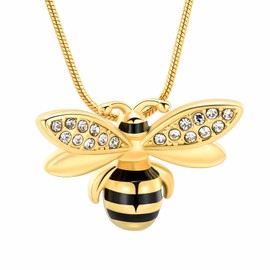 Cremation Jewelry for Ashes Pendant - Bee Urn Necklace with Mini Keepsake Urn Memorial Ash Jewelry Cremation Ash Pendant Loved One