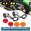Unbranded Chrome Rear LED Turn Signals Amber Light For Harley