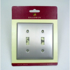 Baldwin Brass Classic Dual Toggle Switch Plate in Satin Nickel - 4761-150