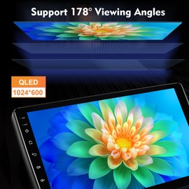 10.1 inches Android 10 Double Din Car Stereo HD IPS Touchscreen Screen Car Radio with Carplay & Android Auto Support Backup Camera GPS FM Navi BT Steering Wheel Mirror Link (2+32G)