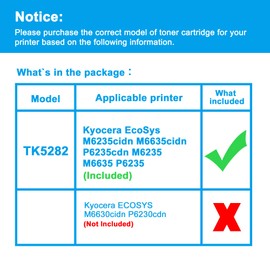 LCL Compatible Toner Cartridge Replacement for Kyocera TK5282 TK-5282 TK-5282K TK-5282C TK-5282M TK-5282Y 1T02TW0US0 1T02TWCUS0 1T02TWBUS0 1T02TWAUS0 (Black Cyan Magenta Yellow 4-Pack )