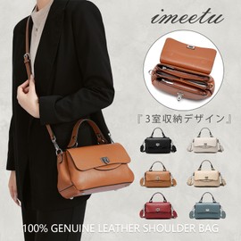 imeetu Women's Genuine Leather Shoulder Bag, 3-Way Handbag, Cross-body Handbag, Lightweight, Small, High Visibility, Stylish, Soft, Simple, Casual, Elegant, Handheld, Popular, Commuting to Work, red