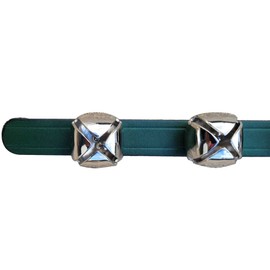 RRD Hanging Sleigh Bells for Door – Shopkeepers Bell Over The Door - Silver Door Hanging Bell on Green Leather Strap - Multi-Purpose Jingle Bell Door Christmas Sleigh Bells