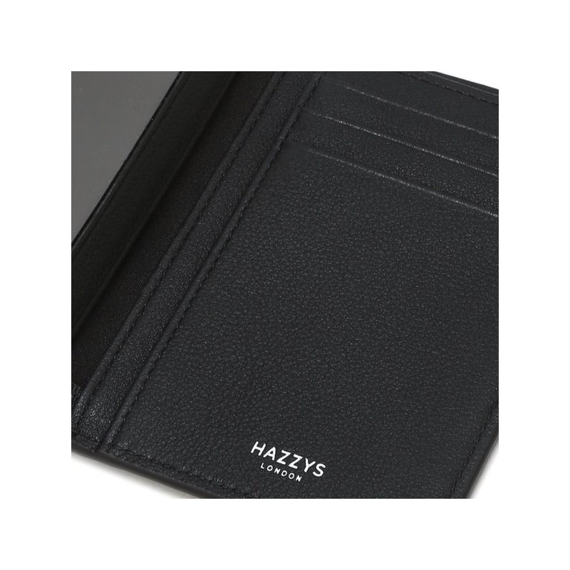 Hazzys (대구신세계)블랙 로고패턴 소가죽 중지갑 HJWA4F836BK (Daegu Shinsegae) Black Logo