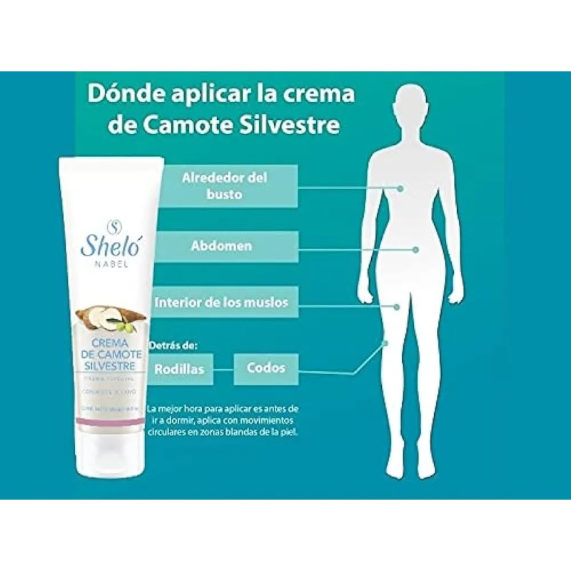 Crema Camote Silvestre Sheló Nabel Hormonas Vitamina