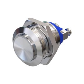 Metzler - Push button 19mm - IP67 IK10 - stainless steel - protruding - screw contacts