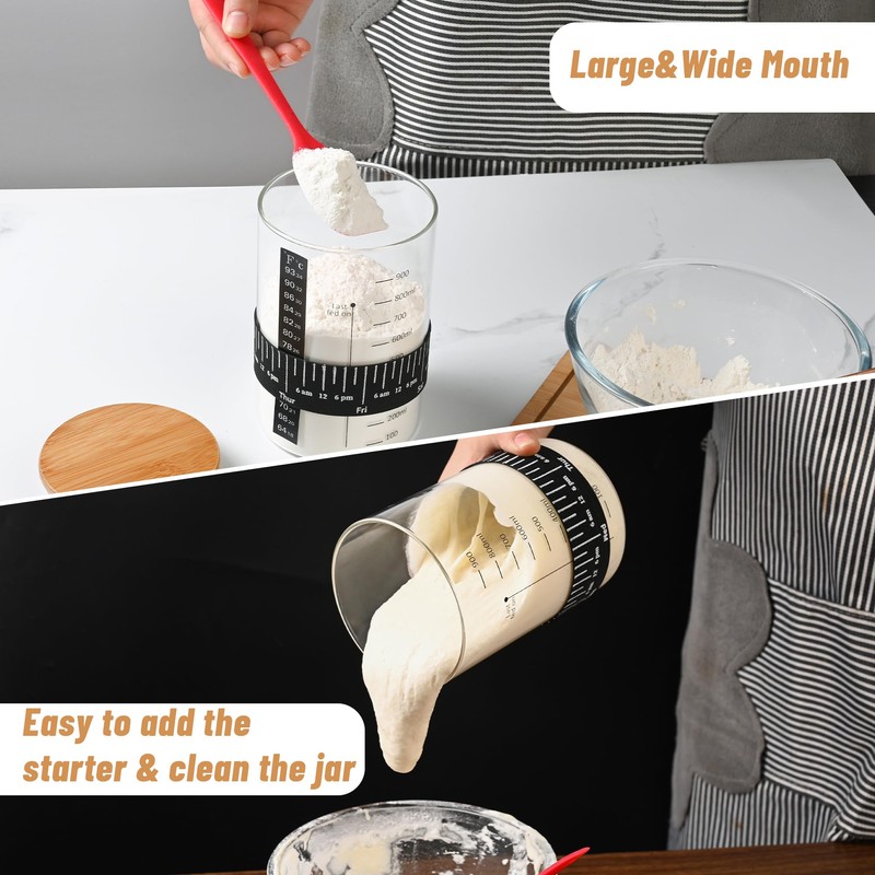 Xileanalee Pro Sourdough Starter Jar Kit- 35 Oz Large Sourdough