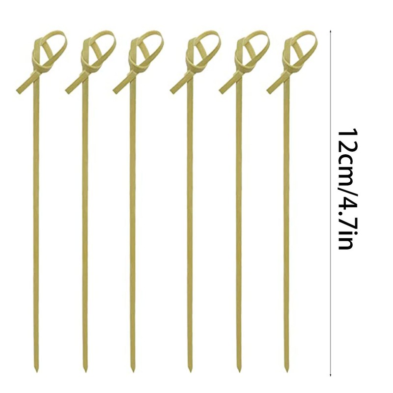 100Pcs Bamboo Cocktail Picks Toothpicks for Appetizers Natural Bamboo Knot