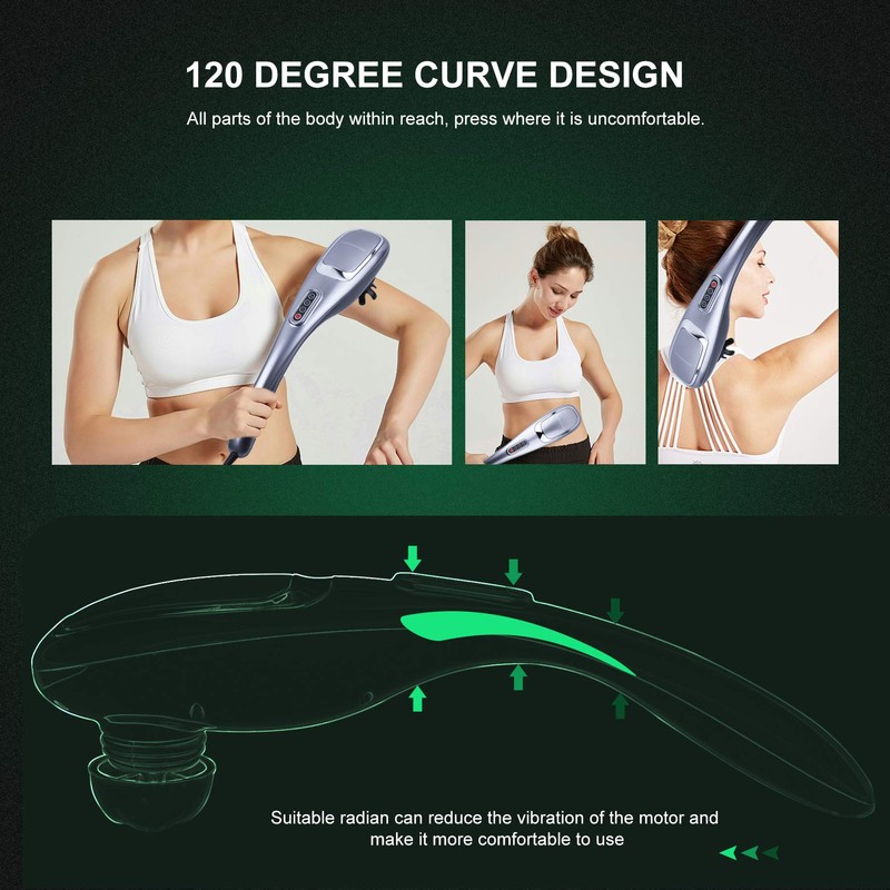 MEGAWISE Handheld Back Massager (Silver)