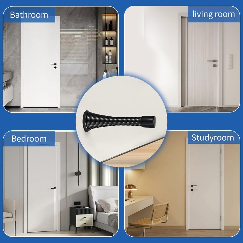 Spring Door Stopper, 12 Pcs 3-1/4 Inch Door Stop, Wall