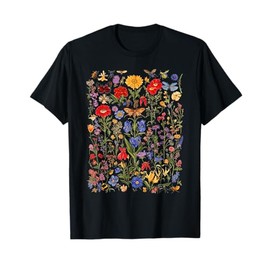 Mixed Flowers Bouquet Wildflowers Floral Pattern Aesthetic T-Shirt